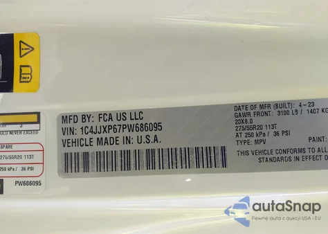 2023 Jeep Wrangler 4Xe Sahara 4X4 z USA, uszkodzony, nr VIN 1C4JJXP67PW686095